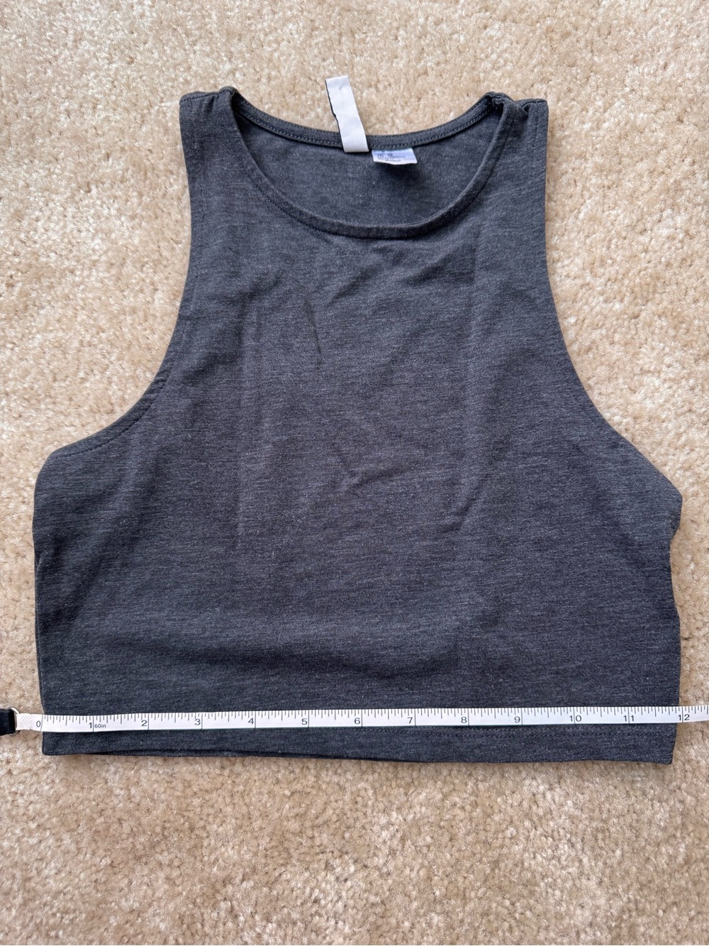 H&M Dark Charcoal Ribbed Crop Tank